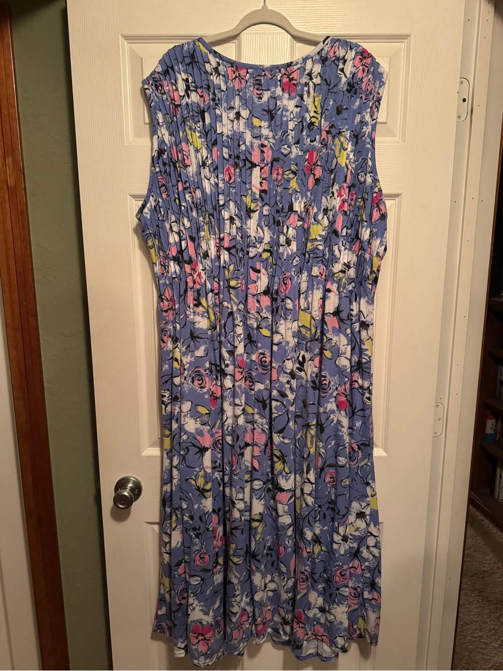 Woman Within Sz 30/32 (4X) Floral Maxi Dress Pink & Yellow Accents - Picture 9 of 12
